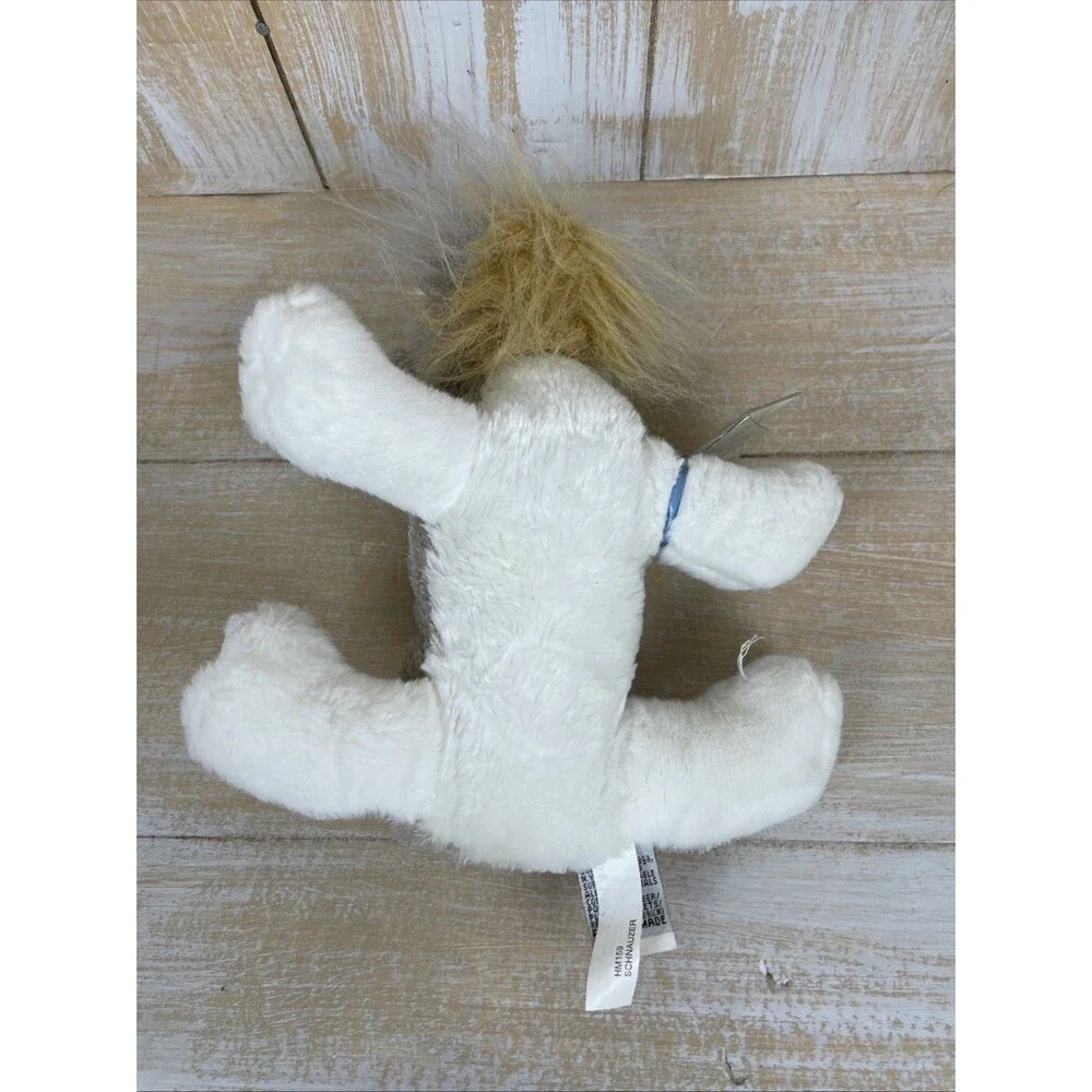 Ganz Webkinz Schnauzer HM159 Gray & White Stuffed Animal w/ Unused Code